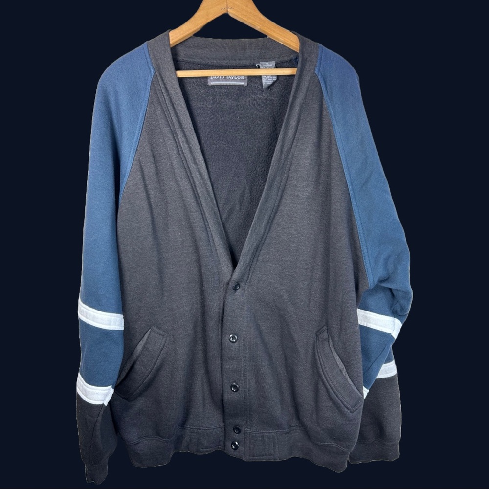 Vintage David Taylor Colorblock Fleece Cardigan